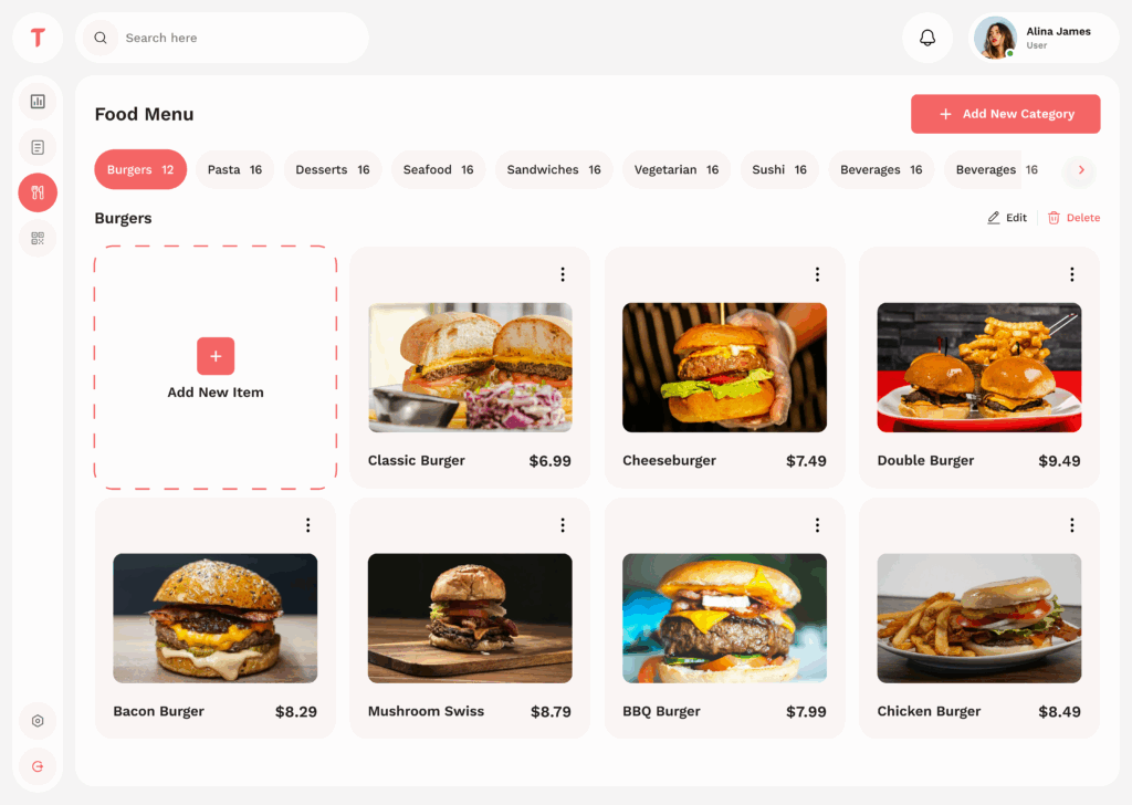 Customizable Menu